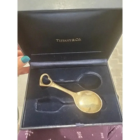 RARE Vintage Tiffany & Co Elsa Peretti Sterling Silver Open Heart Baby S… - Picture 3 of 8